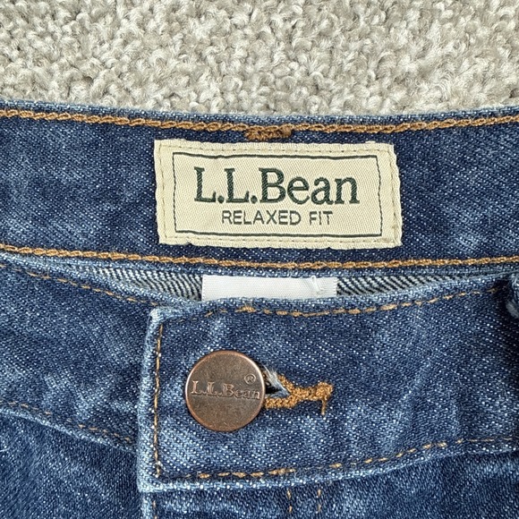 L.L.Bean Jeans Men 36x34 Relaxed Fit Dark Blue Denim Cotton Casual - Picture 8 of 14